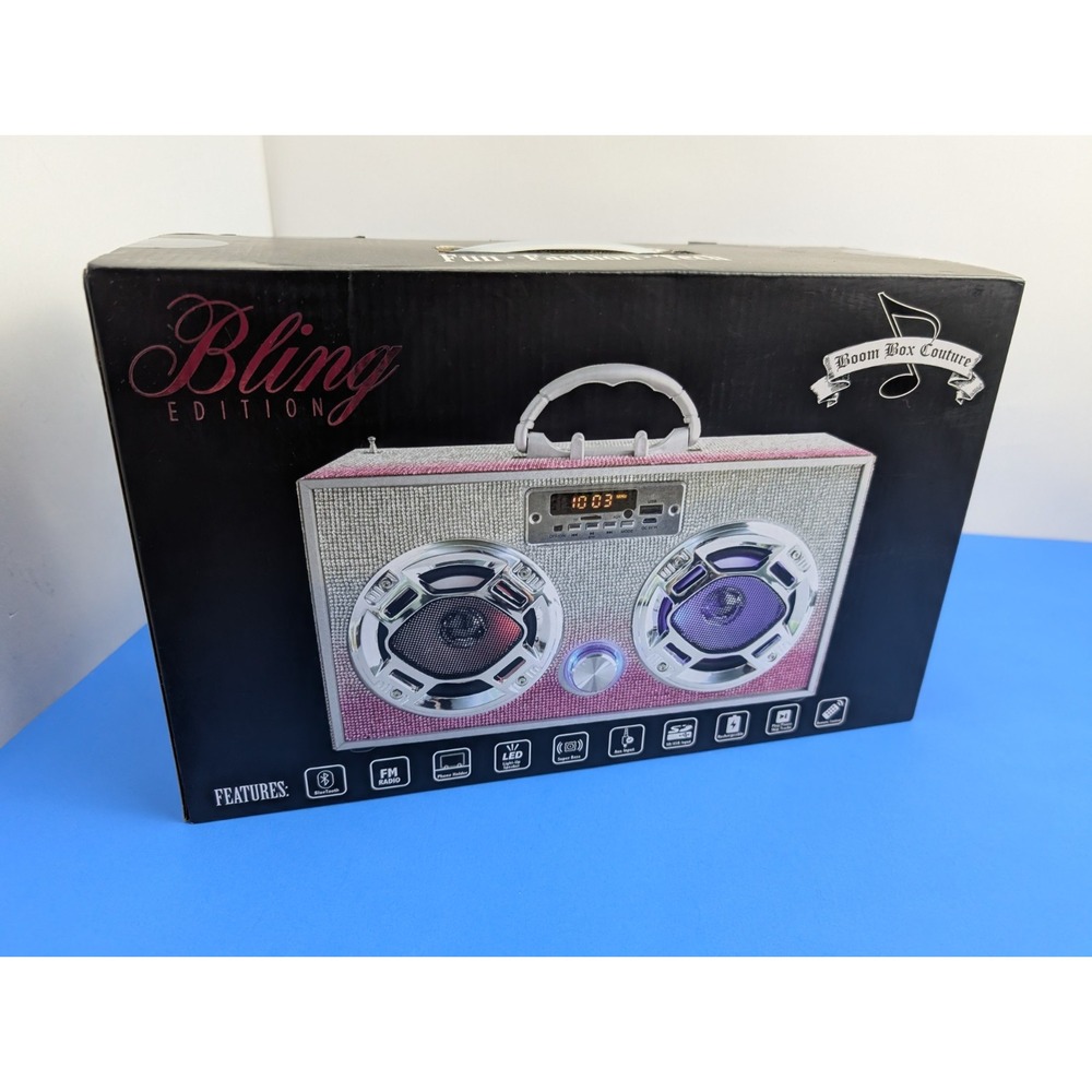 Wireless Express Bling Mini-Bling Wireless Bluetooth PINK Boombox Couture